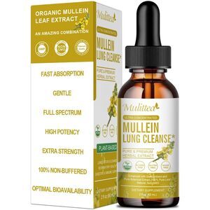 Mullein Drops for Lungs & Lymphatic Drainage-5-in-1 Herbal Extract Liquid